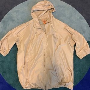 Tory Burch tan rain jacket size medium